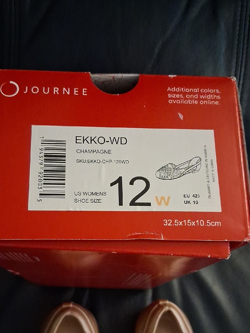 Journee Ekko Champagne Gold Slip-on Summer Huarache Flats Vegan Leather Sz 12W - Picture 5 of 9